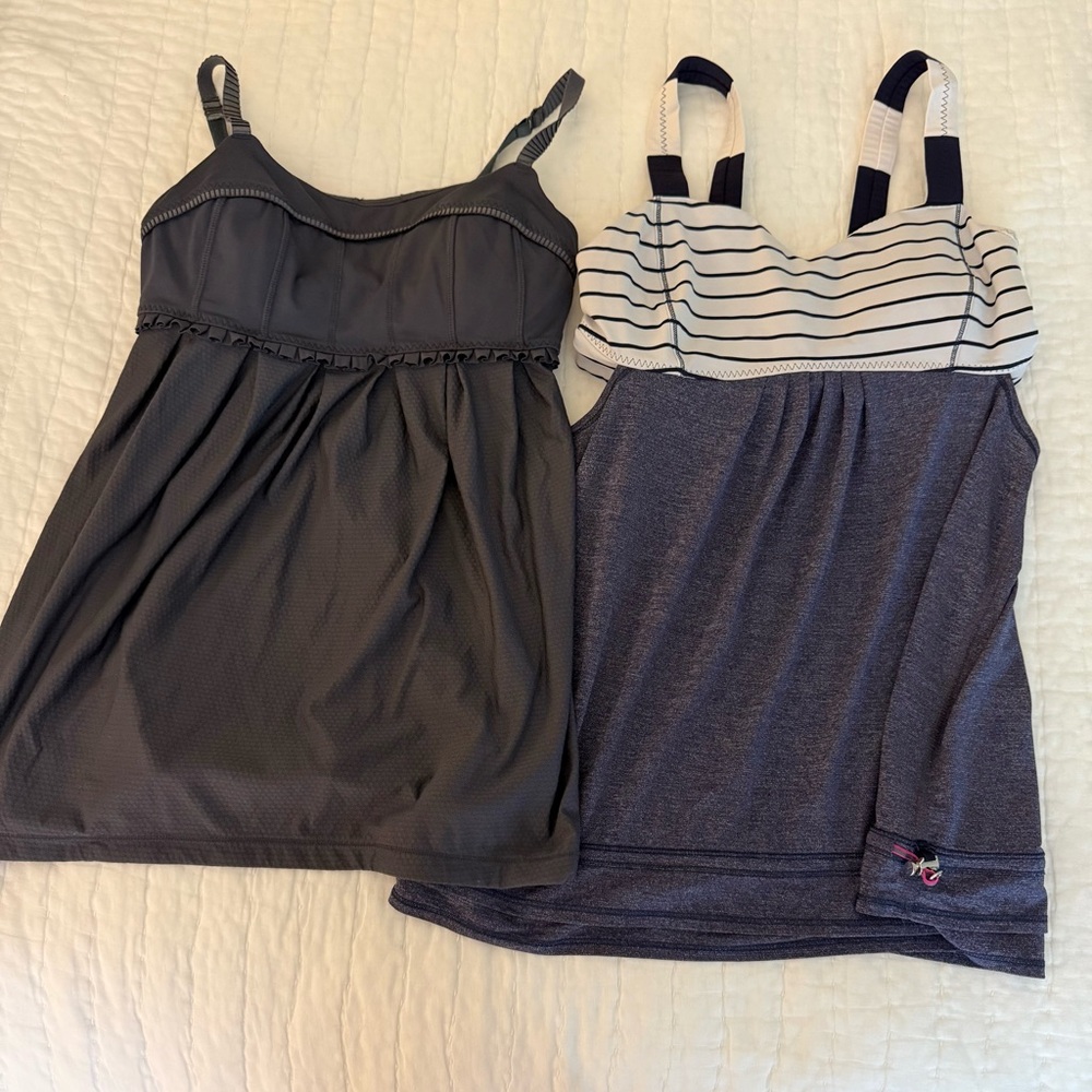 lululemon athletica Gray and Navy Tank Tops